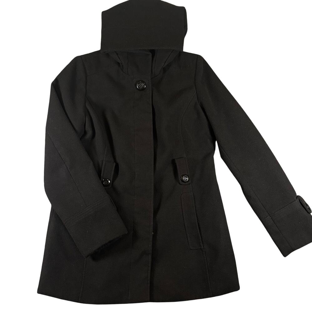 George Black Hooded Tailored Coat Medium 8-10